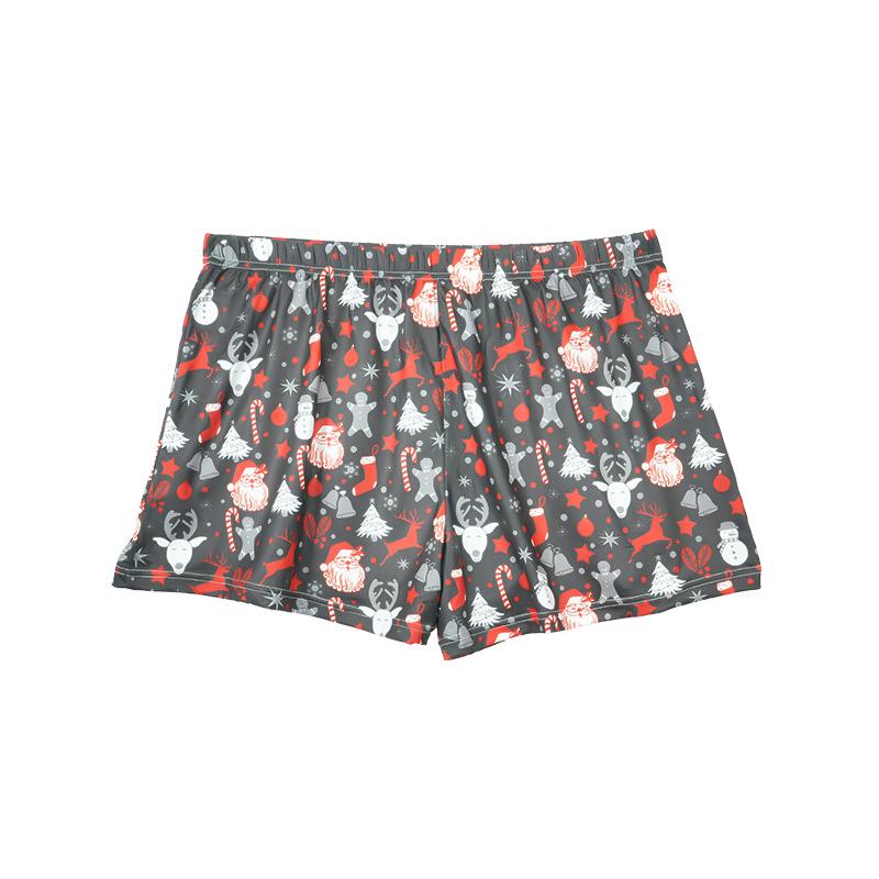 

Мужские европейские и американские боксеры-брифы с рождественским принтом - Свободные, удобные, дышащие шорты средней посадки, доступны большие размеры Large чёрный
