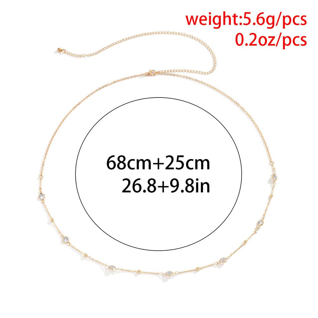 Damen Metall Doppelschicht Kette Körperkette Imitation Kristall Mode Sexy Verstellbar Taille Kette Körper Schmuck