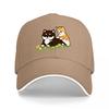Cute Cat Duo Baseball Cap Black Adjustable Hat with Adorable Feline Design for Cat Lovers Fashionable and Comfortable Headwear