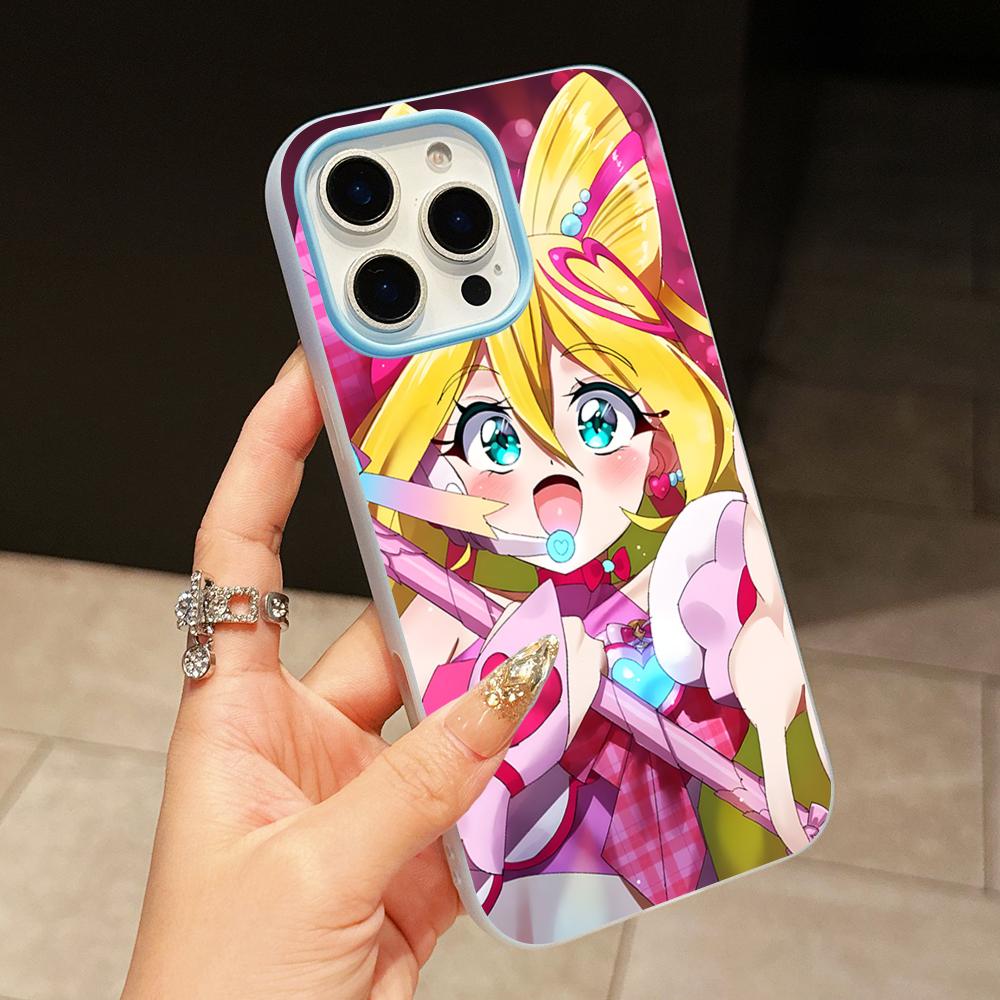 Sakura Uta Cure Idol Jelly Double layer Light Blue Mobile Phone Case for iPhone 17 16 15 14 13 12 11 Air Pro Max Plus Protective