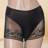 Sexy Satin Shiny Mesh Patchwork Panties Lace Boxer Exotic Crotch Style Underwear Sheer See Through Unisex Underpants