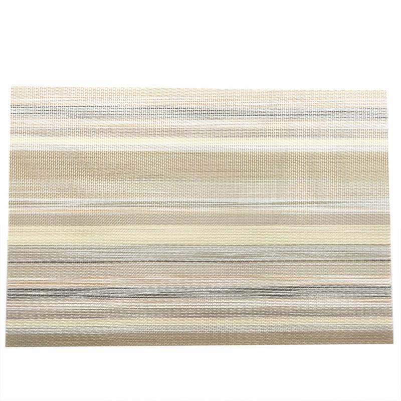 PVC Rectangular Green And Gold Striped Meal Mats Hotel Waterproof Scald Proof Coffee Mat Mesh Cloth Dining Table Mat