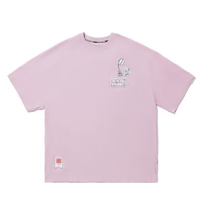 Collaborazione Artistica Li Ning X Henry Jones T-shirt a Maniche Corte con Girocollo Stampata con Logo del Marchio con Lettere Versatile Sportiva Minimalista Vestibilità Ampia AHSV419-4