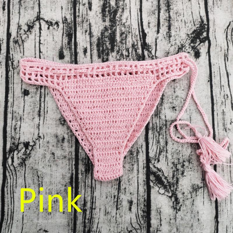 Handmade Crochet Bikini Swim Shorts with Lining