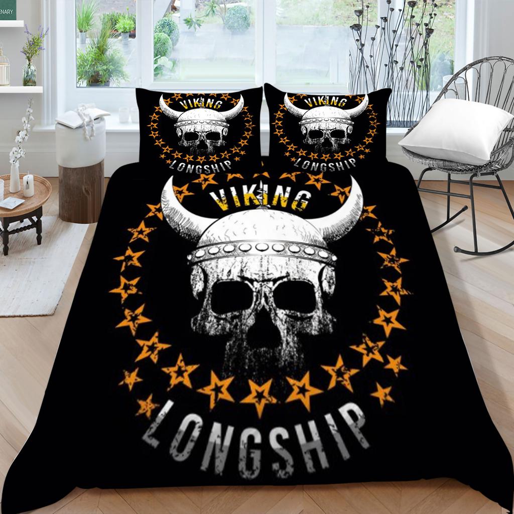Skull Style Bedding Sets 3D Home Bedclothes Breathable Pillowcase Polyester Teen Children Highend Duvet Cover