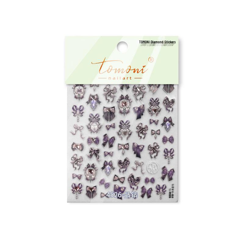 

Наклейки для ногтей и чехла для телефона Tomoni Crystal - Дизайн с ретро красным бантом, Тренд в Xiaohongshu