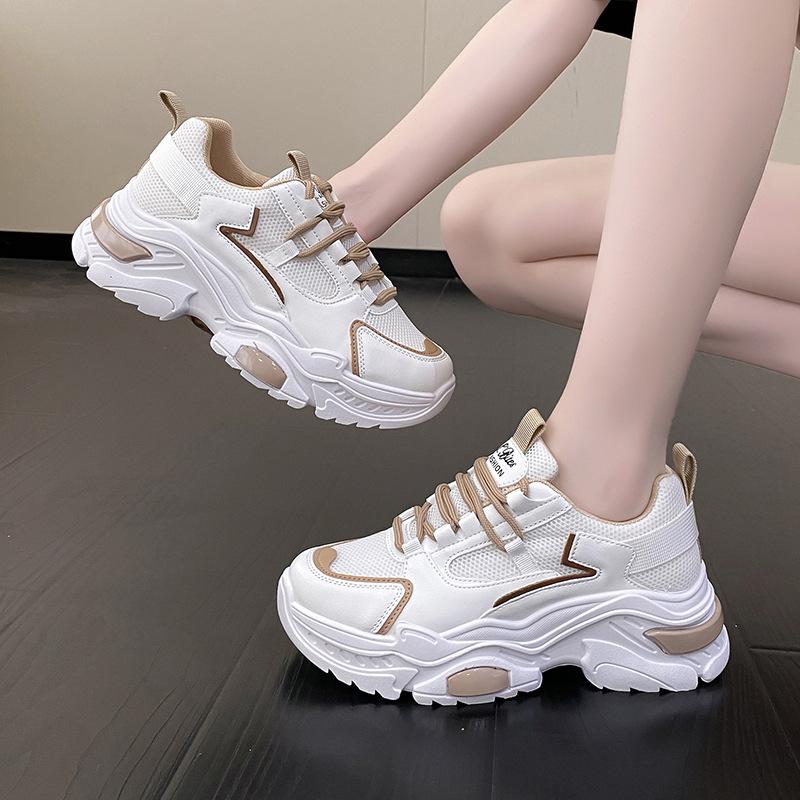 

Маффины на толстой подошве дышащие удобные модные кроссовки интернет-знаменитости женские 2025 лето новая повседневная спортивная сетчатая обувь 36 хаки