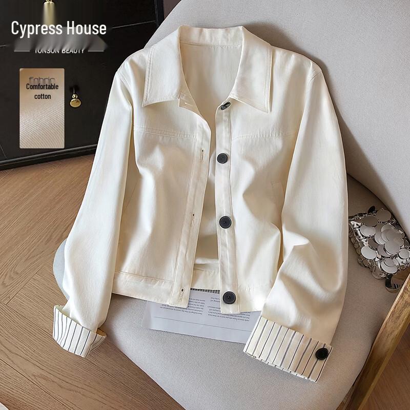 Women s Casual Striped Sleeve Patchwork Jacket S