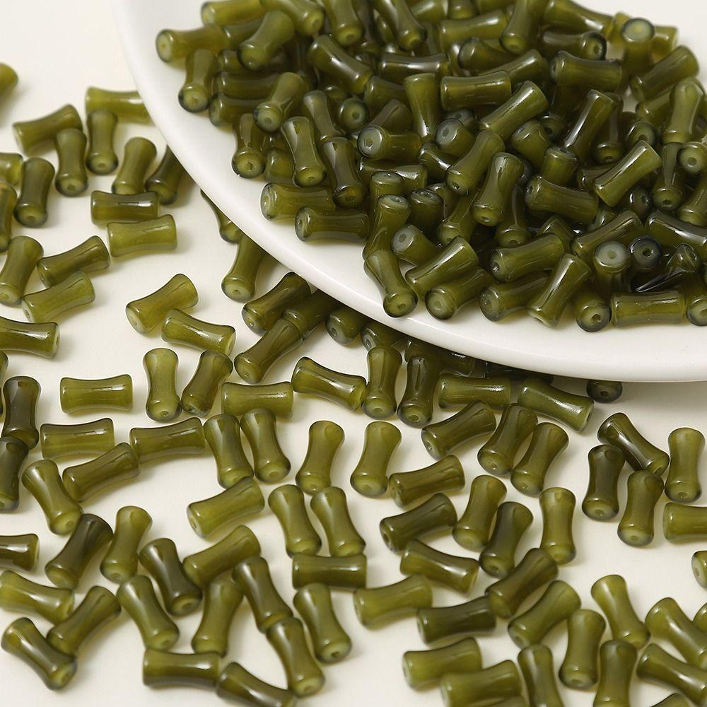 10pcs/Bag Loose Beads Bamboo Shape Beads Jewelry Making Acrylic Beads Earring Lampwork Beads Gift