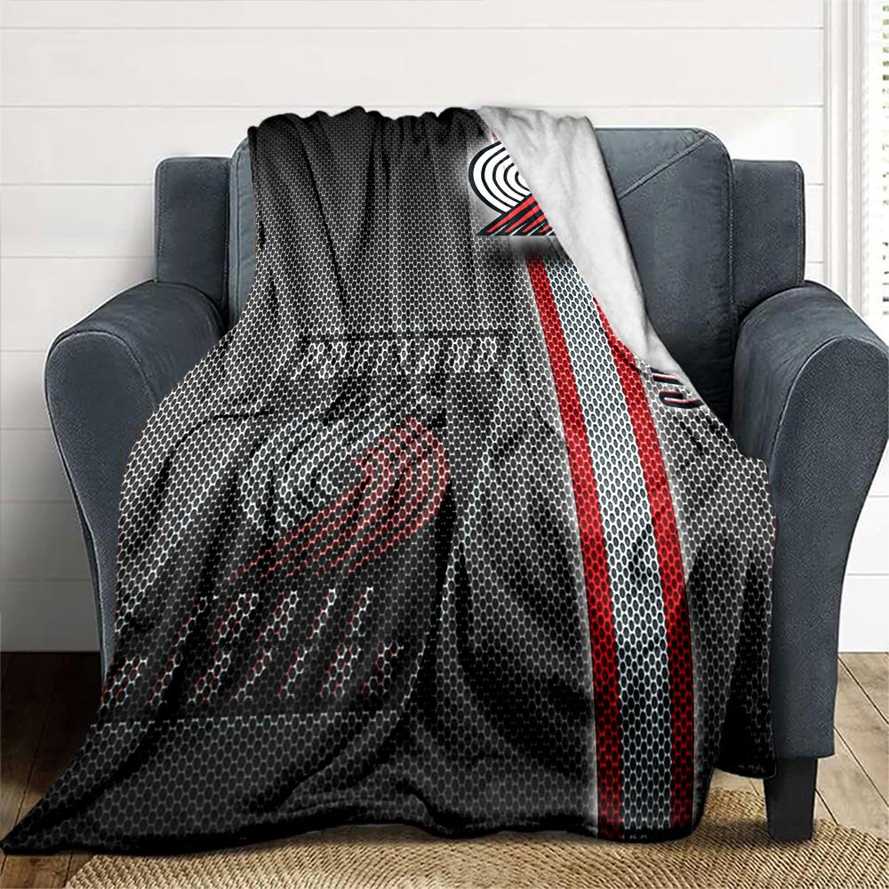 Portland Trailblazers Print Flannel Blanket High Quality Warm Comfortable Cover for All Seasons Perfect for Gifts Home Decor