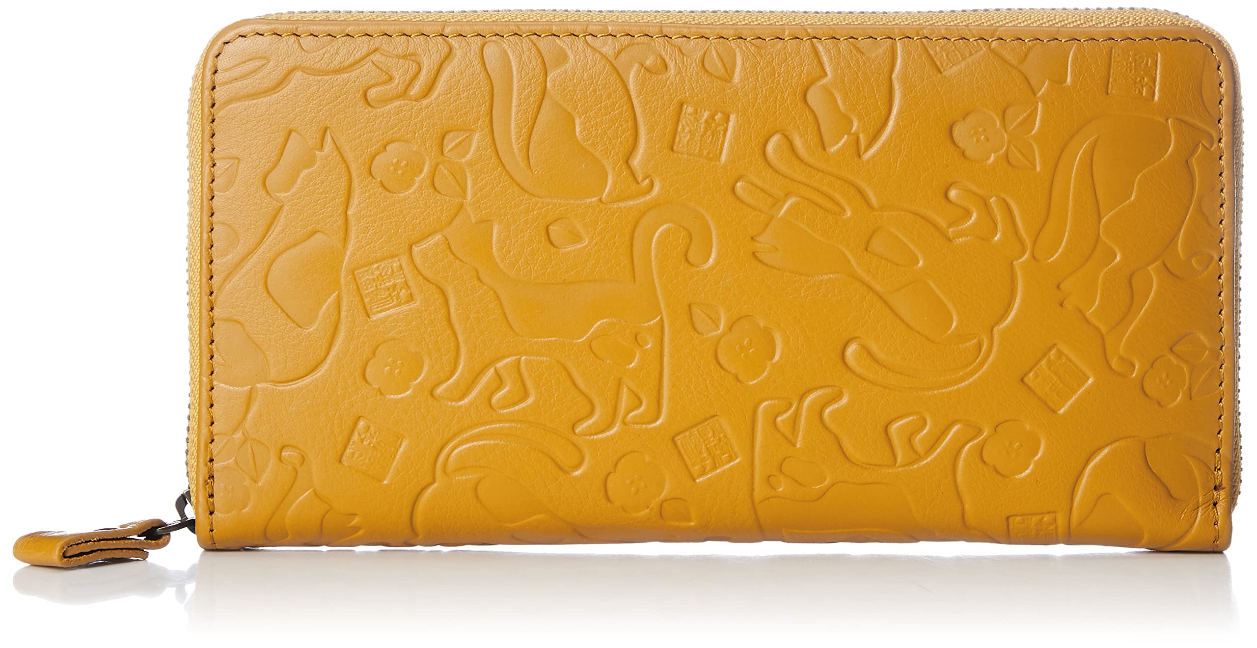 

[Nomura Shuhei] Cat Pattern Genuine Leather Wallet Embossed No.58202 Yellow