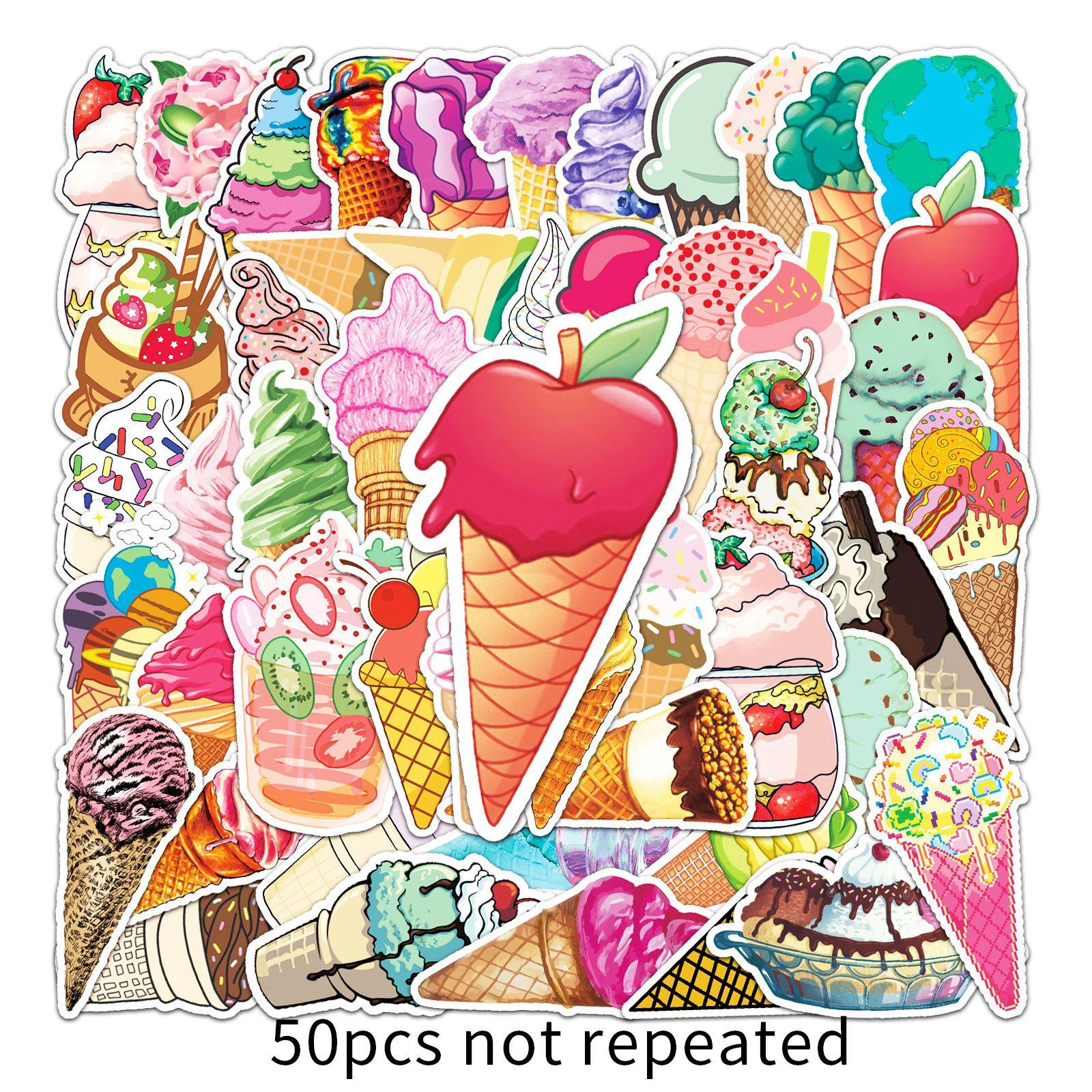 

50 Hand Tent Ice Cream Doodle Personality Cartoon Children s DIY Skateboard Suitcase Stickers Waterproof