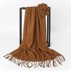 Autumn And Winter New Women'S Cashmere Scarf Solid Color Imitation Cashmere Pulling Scarf Thick Embroidery Cashmere Shawl
