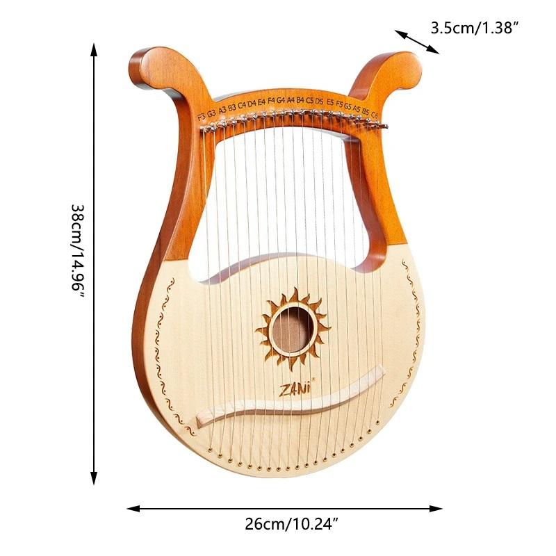 Lyre 19 Strings Lyre Harp Piano High-quality Lyre Harp 19 Strings Mahogany Musical Instrument with Spare String