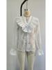 European & American Romantic Lace Patchwork Ruffle Puff Sleeve Top