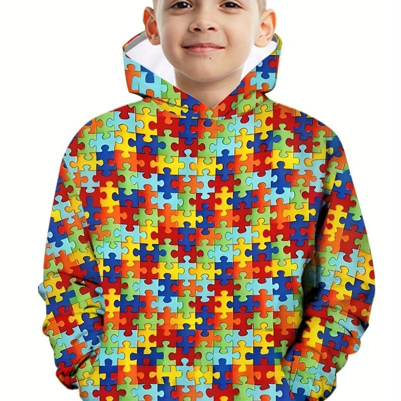 Kinderkleidung Jungen Hoodies Mädchen Kleidung Langarm Bausteindruck Lässig Kinder Sommer Herbst Kleidung Oberteil Kinderbekleidung