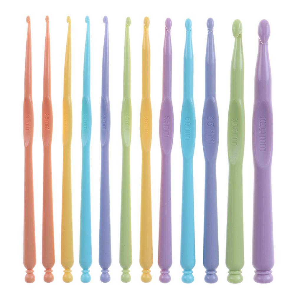 Crochet Hooks Kits with Storage Bag Soft Handle Crochet Needles Yarn Weave Knitting Needles Set DIY Weaving Tool