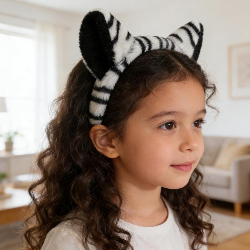 1/3Pcs Kids Zebras Costume Set Zebras Ear Headband Tail Bowtie for Halloween Christmas Cosplay Animal Dressing Up Set
