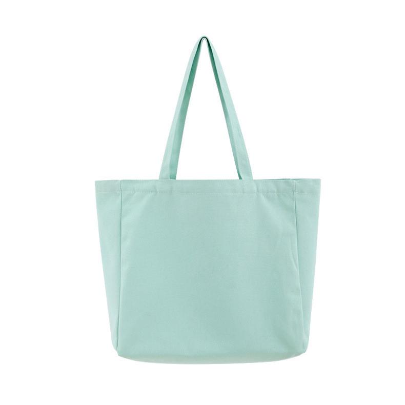 Canvas Tote Bag With Solid Color For Shopping And Gift Use