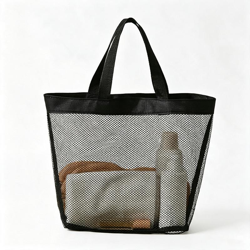 Mesh Beach Bag Storage Bag One Shoulder Hand-held Travel Wash Bag Multifunctional Breathable Hollow Storage Bag