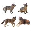 4 Stück Wolf Figuren Realistische Dschungeltier Modellfiguren Frühes Lernspielzeug X3UC