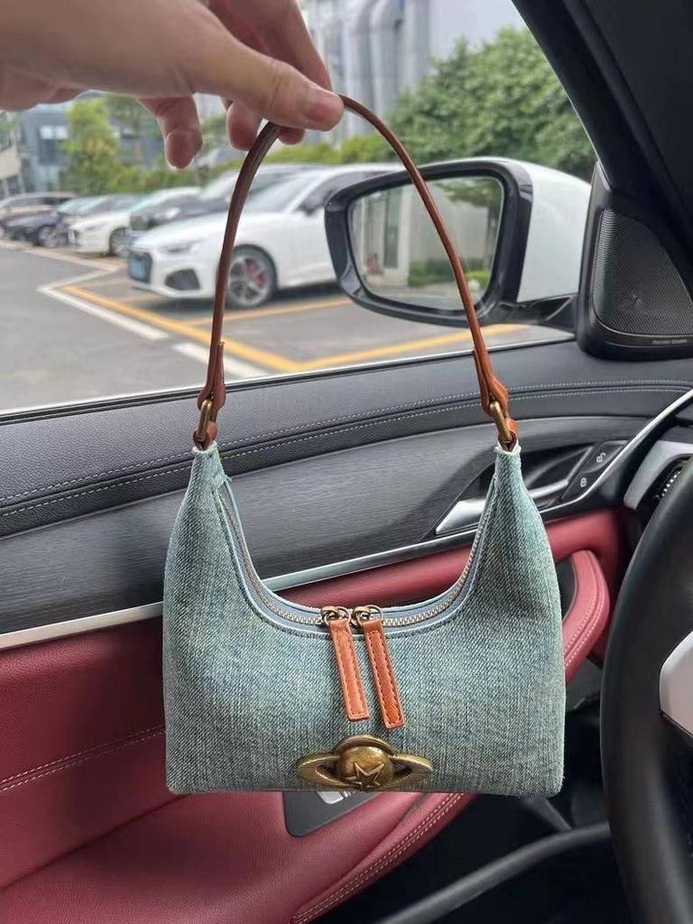 New Hobo Planet Denim Shoulder Bag - Versatile Niche Handbag