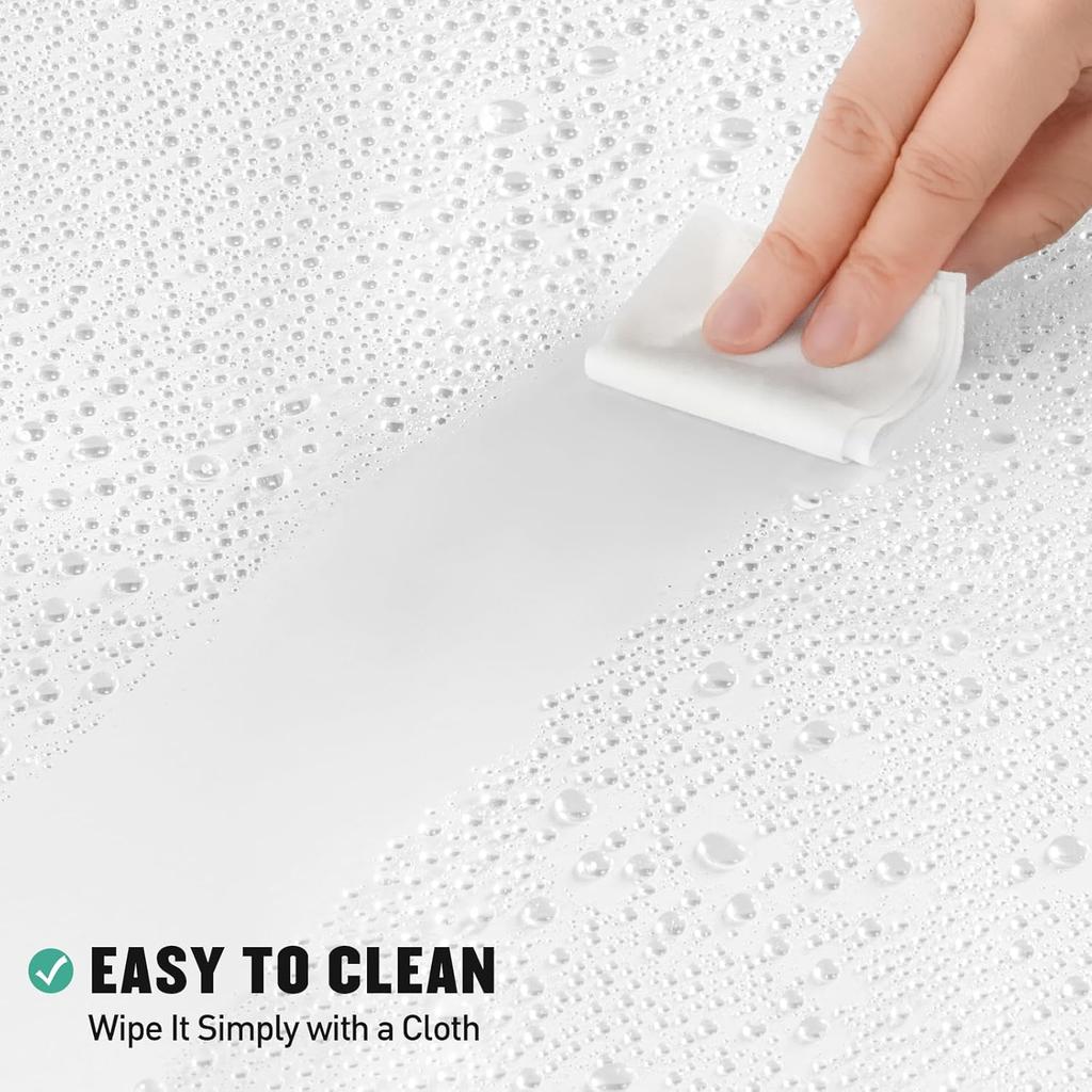 1Pc White Lightweight Shower Curtain Liner With Magnets & Metal Grommets, Plastic Bath Curtain Bathroom Decor & Accessories