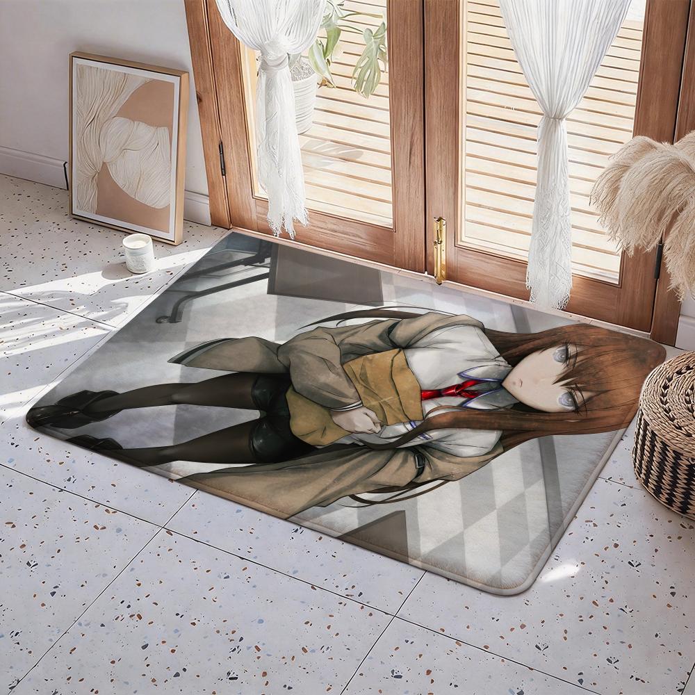 Anime S Steins;Gate Floor Mat Eco Flannel Doormat Non Slip Odorless Indoor Floor Rug Soft Short Plush Home Mat