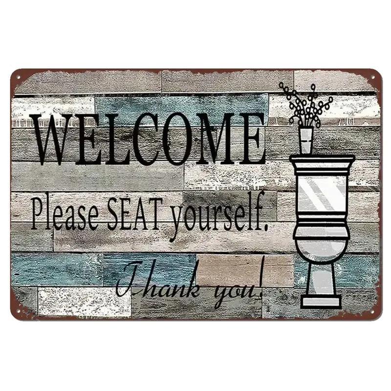 1pc Vintage Bathroom Metal Sign  Tin Sign , Wall Decor For Home Bathroom Toilet, 8x12 Inches