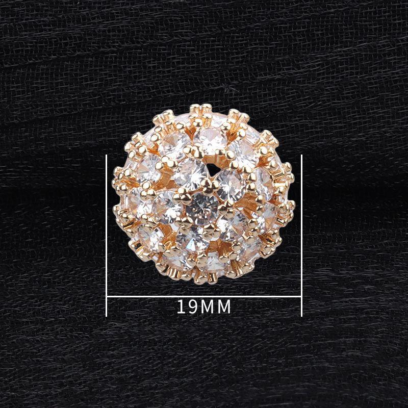 5 Stück Hochwertige Zirkonknöpfe Damen Metall Pelzknöpfe Nerzpullover Kristall Dekorative Knöpfe Blütenblatt Diamant Schnallen Accessoires 2 #gold 19mm