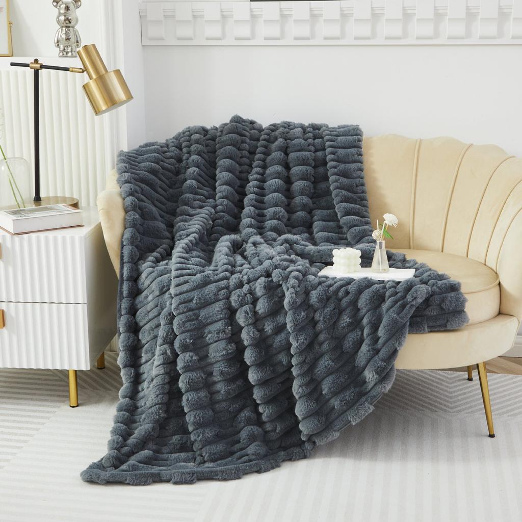 Double Layered Thick Solid Color Warm Blanket