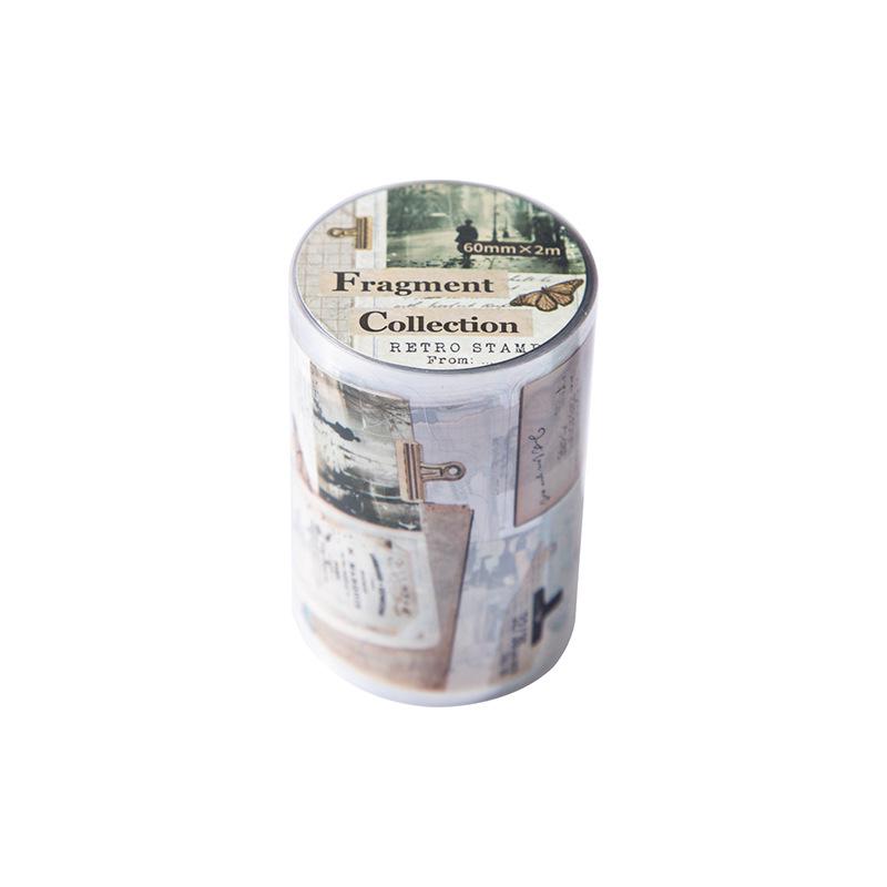 Retro Collage Die-cut Washi Tape & Circular Stickers for Journaling & DIY Decoration