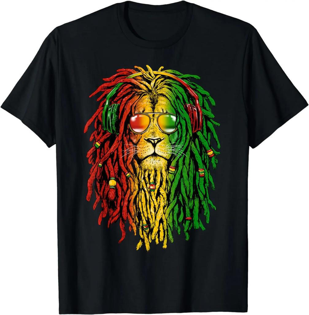 Rasta Reggae Löwe Sonnenbrille Kunst Geschenk für Rastafari T-Shirt