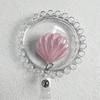 Glitter Seashell Badge Reel Retractable ID Card Badge Holder Name Tag Work Alligator Clip for Teachers Office Staff Nurses