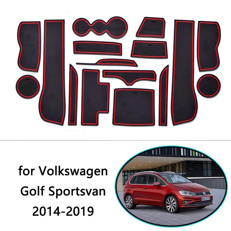 

Для VW Volkswagen Golf Sportsvan SV 2014 ~ 2019 резиновый противоскользящий коврик с канавкой на двери, подушка для чашки, подушка для телефона, подставка для ворот