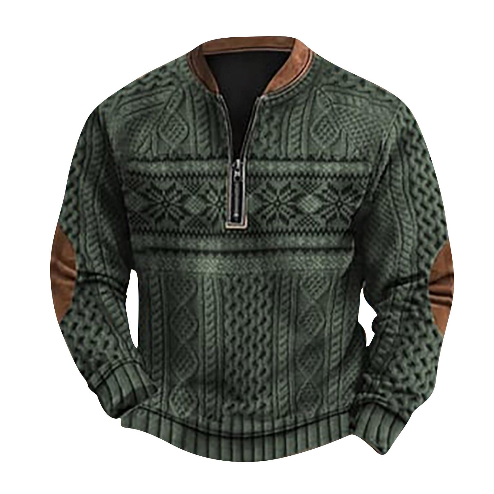 Мужская повседневная толстовка в стиле ретро с градиентным принтом L армия зеленый