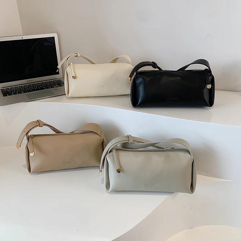 Women's Shoulder Bag with Interior Compartment High Quality PU Bags Zippered Interior Pocket Soft Fashion