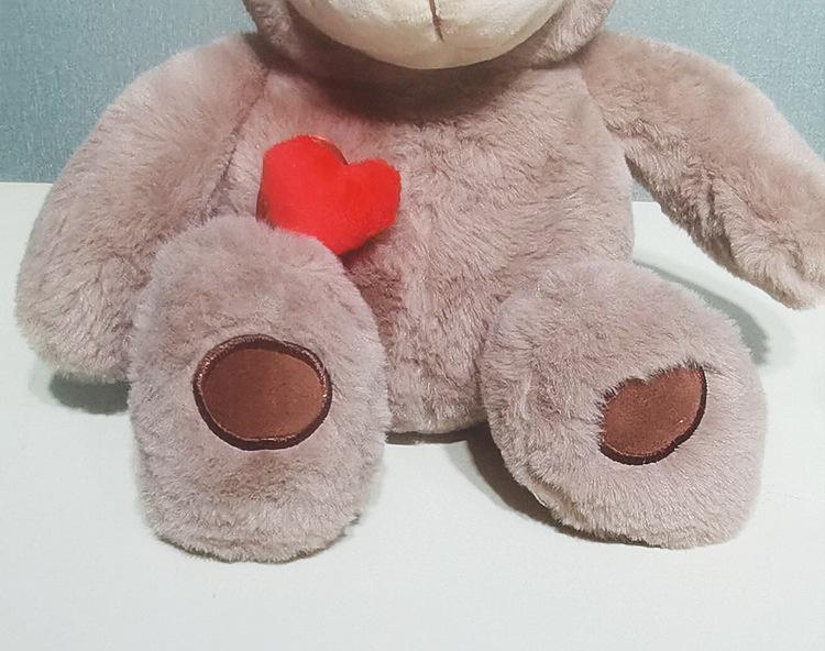 Heart Bear Long Plush Toy - Soft, Huggable Teddy Bear Stuffed Animal Gift