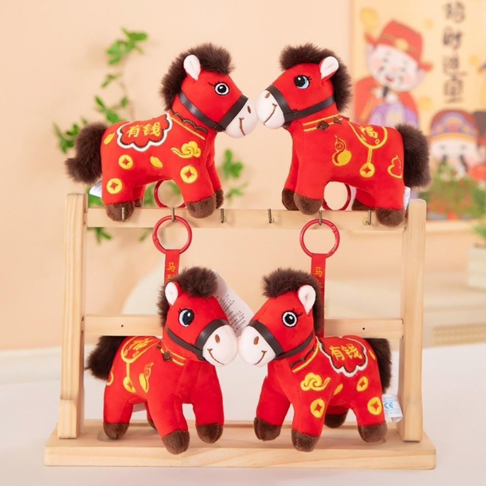 Year of The Horse Mascot Horse Plush Pendant Stuffed Animal Plush Pony Keychain Bag Charm
