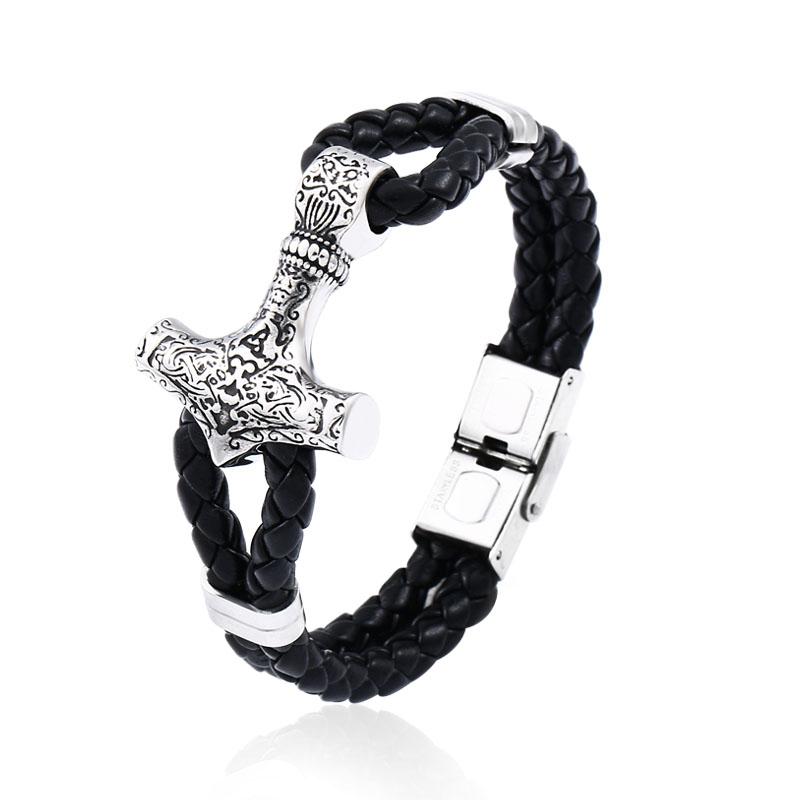 Nordic Stainless Steel Bracelet Popular Jewelry Design for Men Thor's Hammer Jewelry