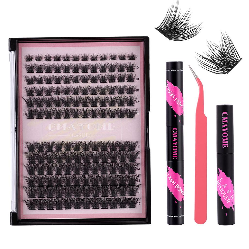 Natural Thick C-Song Single Cluster False Eyelashes 8-16Mm Daily Diy Segmented Simulated Eyelashes