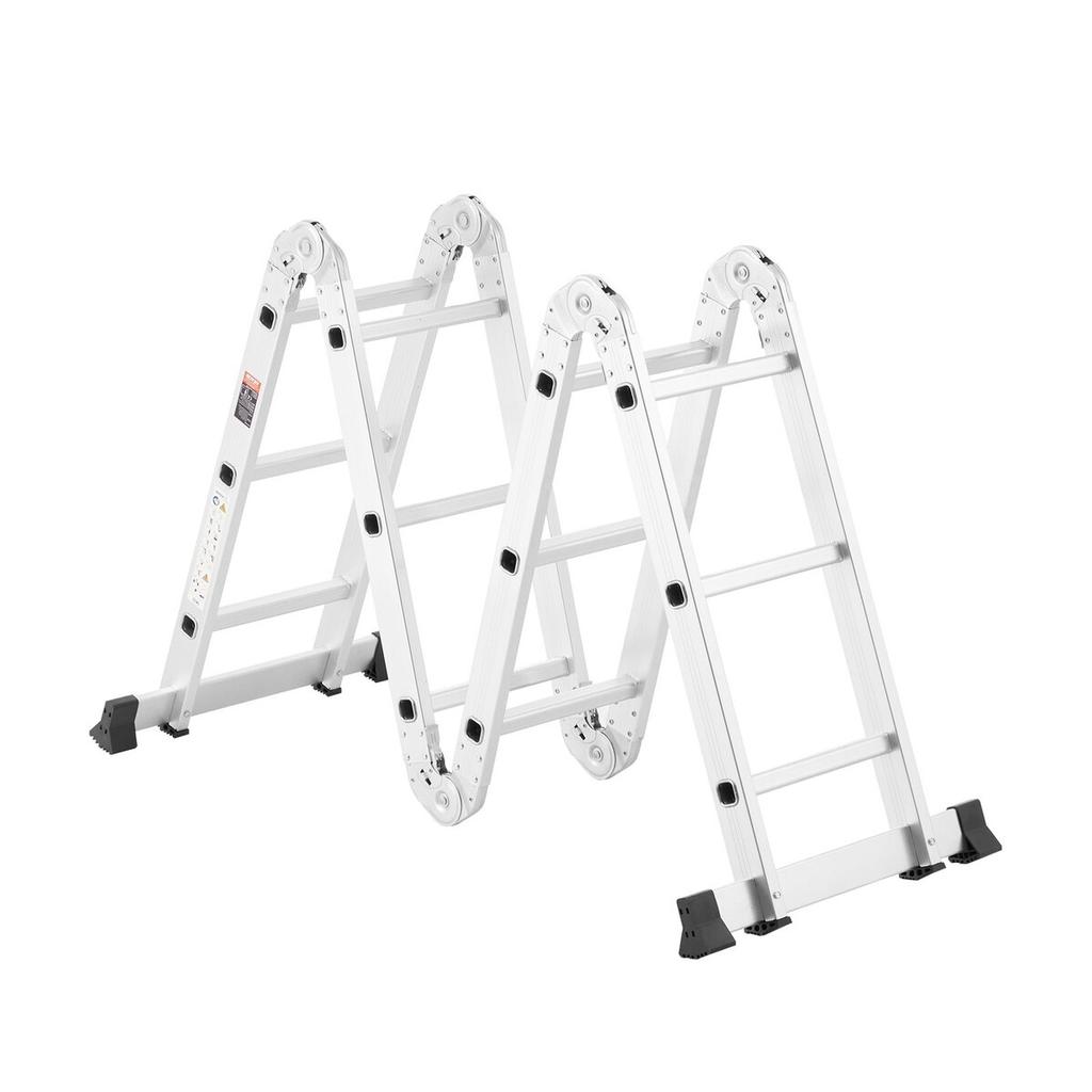 Échelle Pliante Polyvalente 7-en-1 3 Marches Hauteur d'Atteinte 12 pieds pour le Travail
