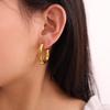 G-shaped Gold-plated Stainless Steel Geometric Earrings - Unique & Fashionable Design
