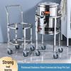 Jundingying Wheeled Stainless Steel Soup Bucket Cart