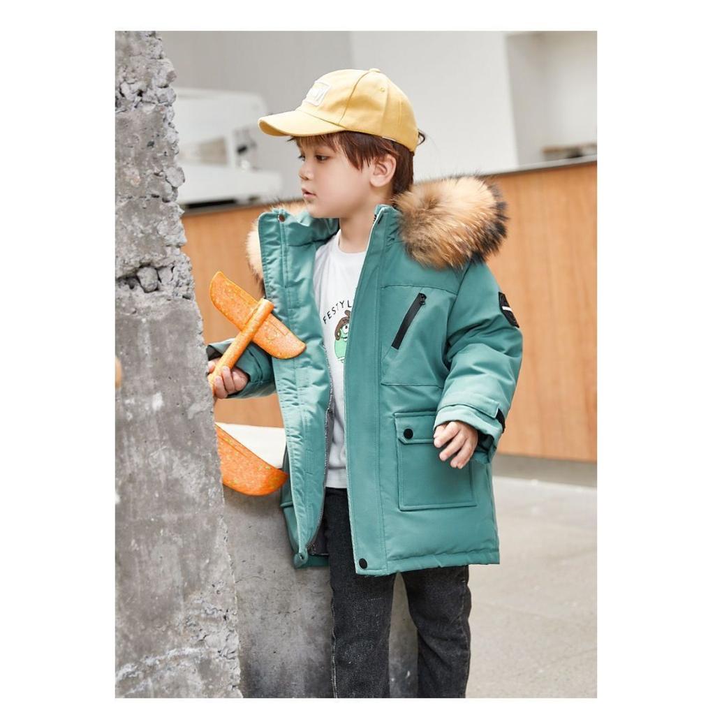 Children's Clothing, Boys' Cotton Jacket, Down Cotton Winter Clothing, Middle-aged and Older Children's Cotton Jacket, Thick and Warm Cotton Jacket