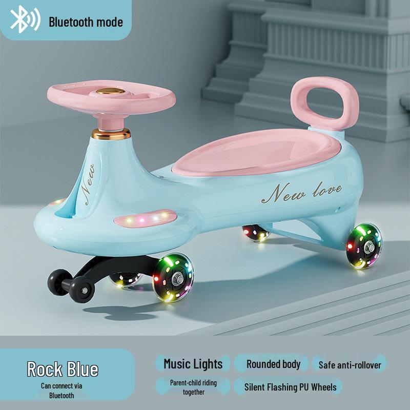 Children's Twist Car with Silent Wheels - Ages 1-8 & Adults, Anti-Rollover and Anti-Fall Scooter Toy