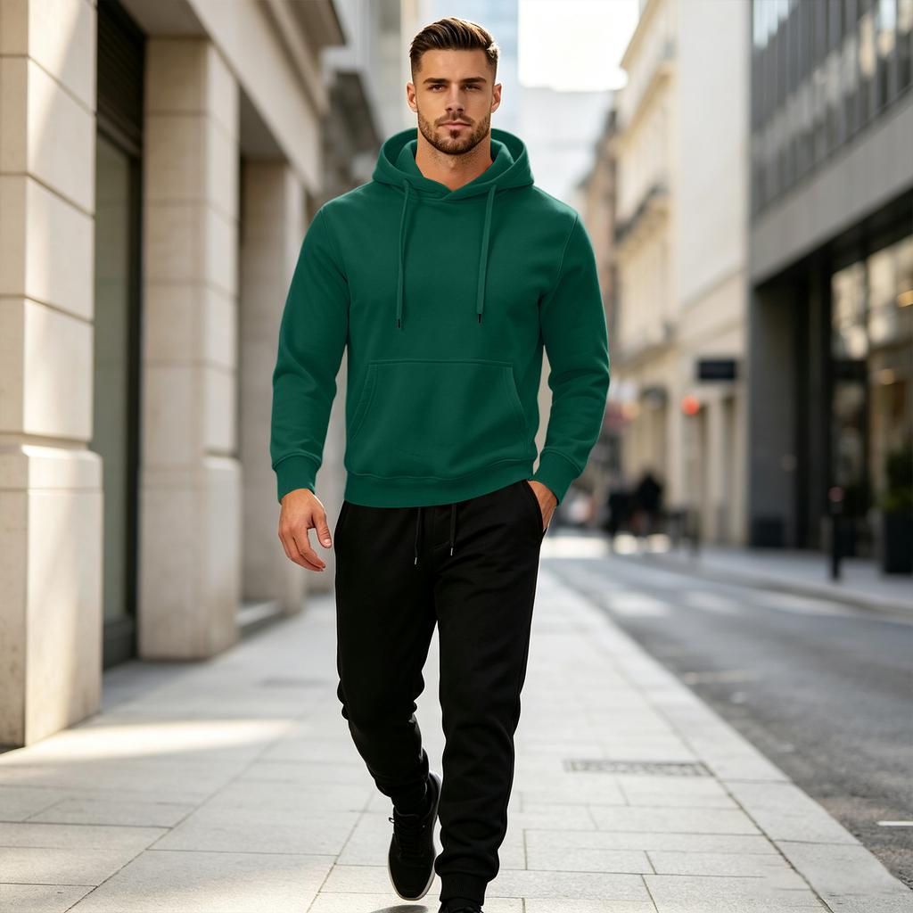 Men's Casual Sweatshirt and Jogger Set for Fall Winter Sports Training