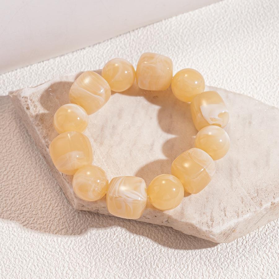 Acrylic beaded irregular square round bracelet personalized dopamine simple jewelry