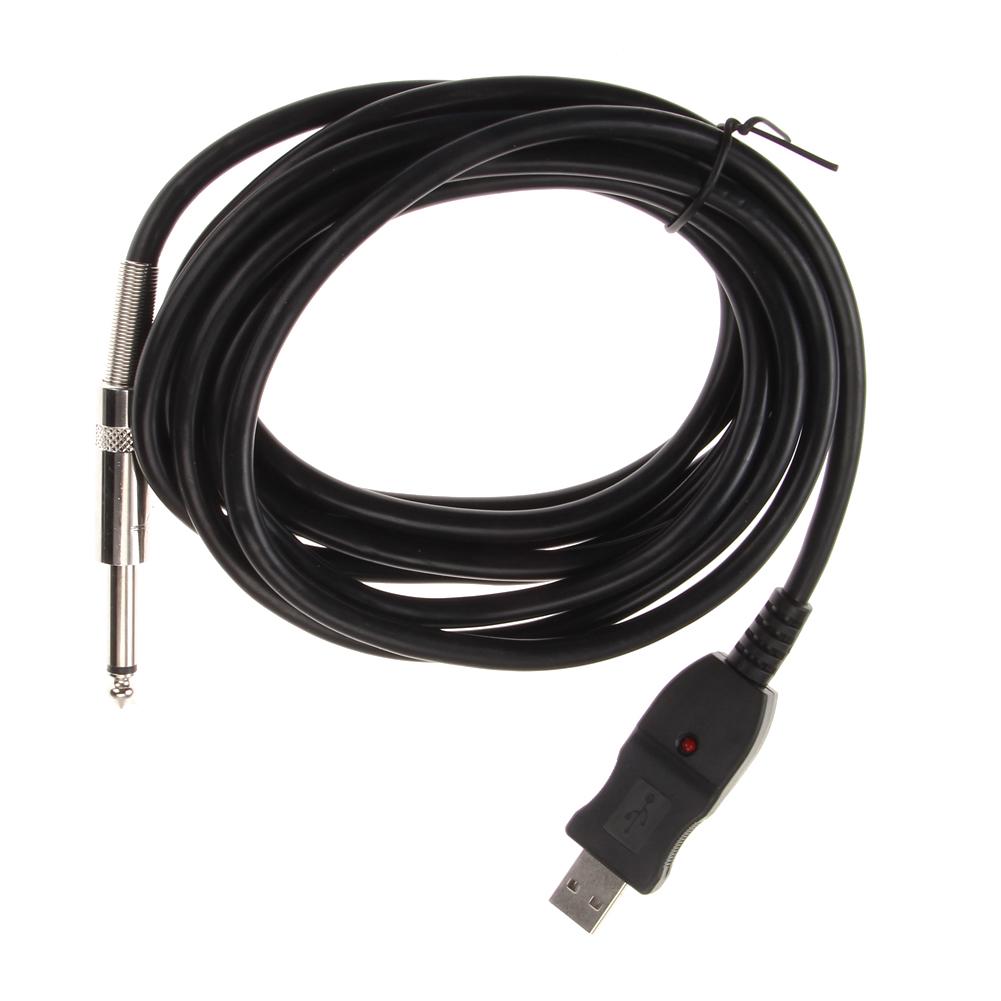 3 Meter Gitarre zu PC USB Aufnahme Kabel Verbindungsschnittstelle 6,5 mm 6,5 mm zu USB Gitarrenkabel Elektrisches Gitarrenkabel