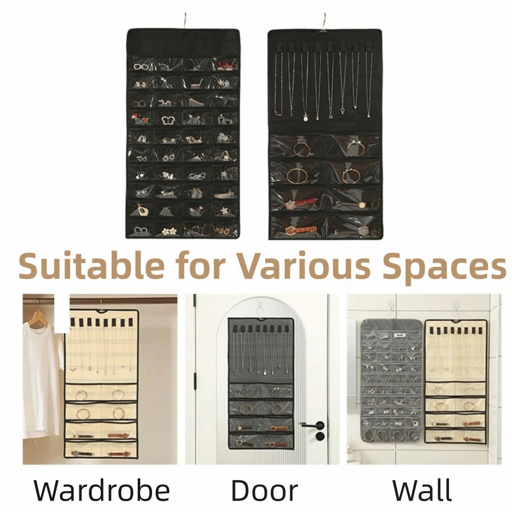 Large Capacity Jewelry Storage Bag Foldable Hanging Storage Bag  Accessories Display